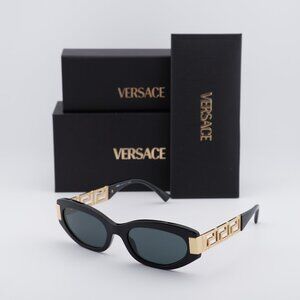 Versace VE4501 GB1/87 Cat Eye Sunglasses – Black/Dark Grey